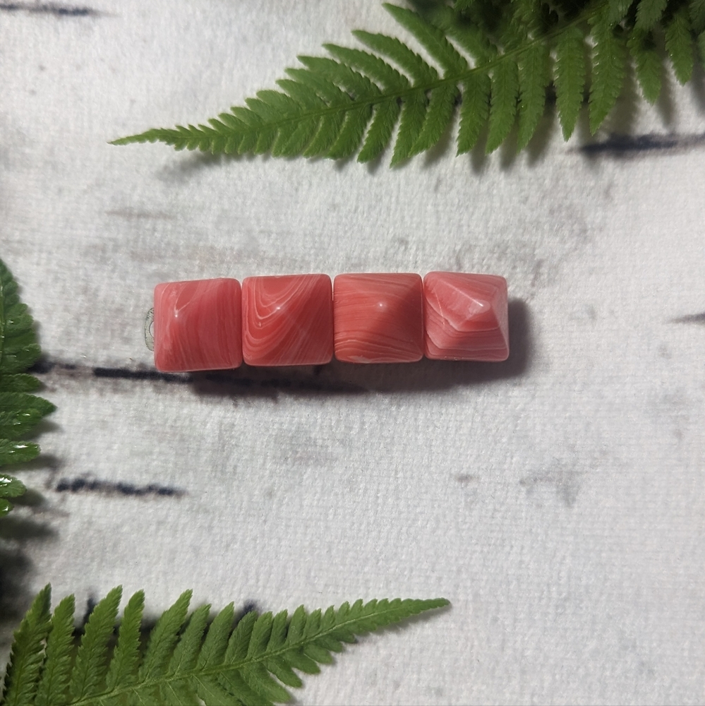 Rhodochrosite hair clip